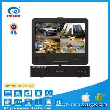 HOT and Economical 4CH HDMI build-in 10.5 inch LCD DVR COMBO CCTV